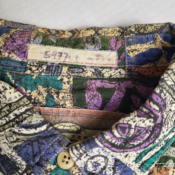 Vintage American Terrain Robert Peritz Abstract Print Button Up Shirt No Size - Picture 5 of 7